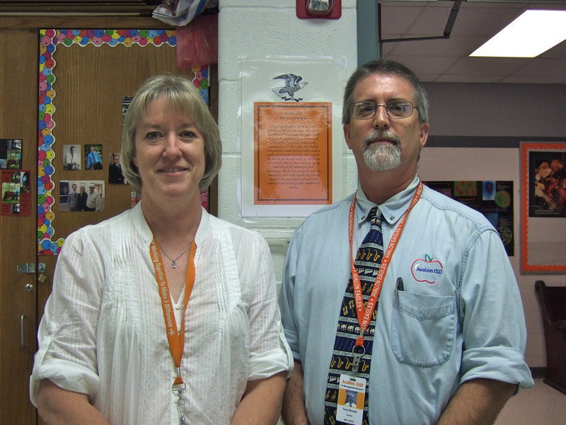 Image: Sandra Berneking is a special-ed teacher, she also is the sponsor for National Honor Society and teaches math. Mr. Tony Sinclair teaches Social Studies. Sinclair said, “We are very proud of our school. It starts at the top, we are given the tools, and the encouragement to help our students succeed.”