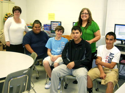 Image: Chritie Bell is the new director of special education K-12th pictured here along with Elsa Aguirre and their class. Elsa drives the bus, gets them breakfast, helps in the resource room, helps with special education and is an interpreter.