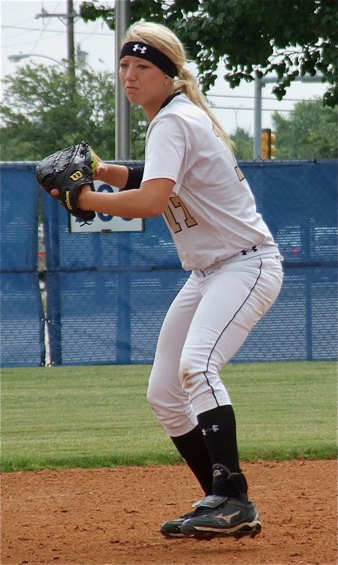 Image: Senior, Megan Richards(17), prepares for what would be her final game as a Lady Gladiator.