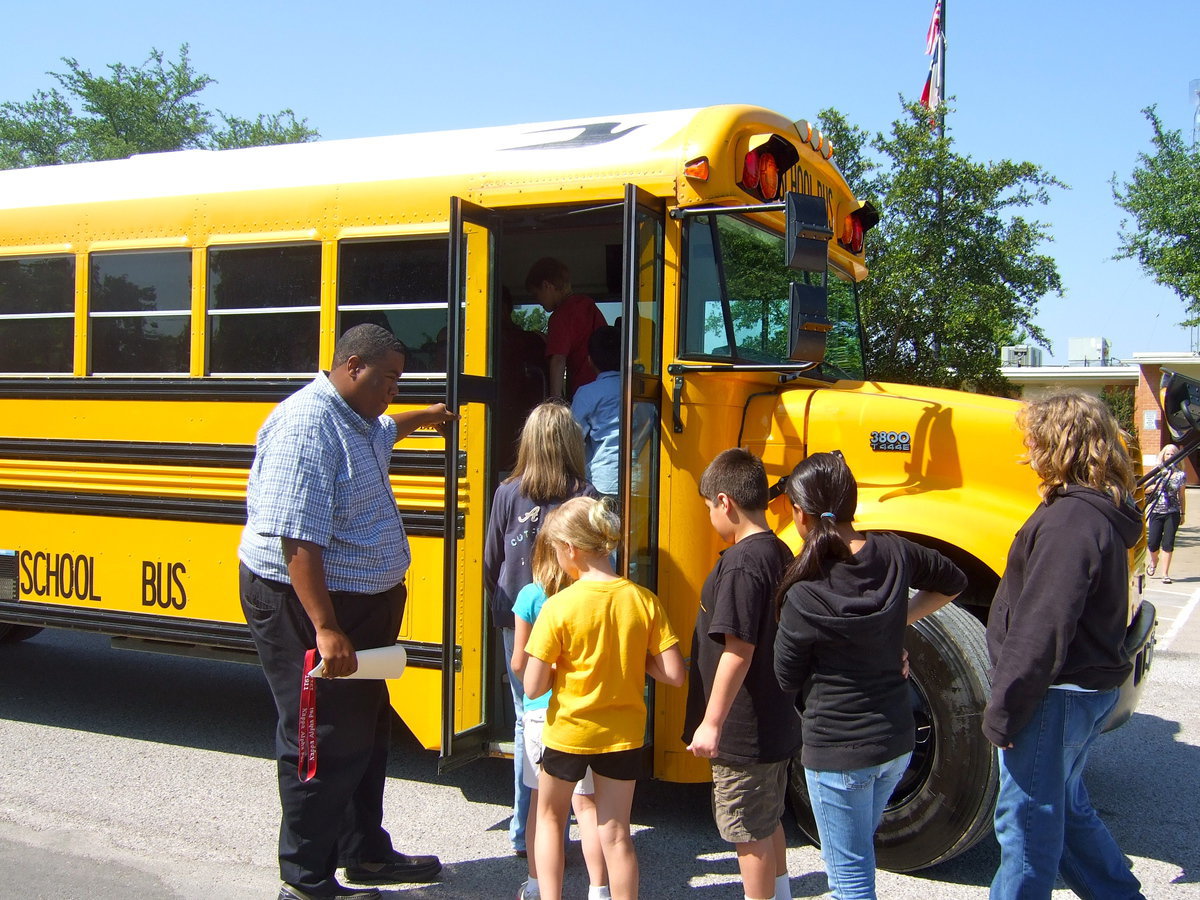 Image: Boarding the bus and ready to go.