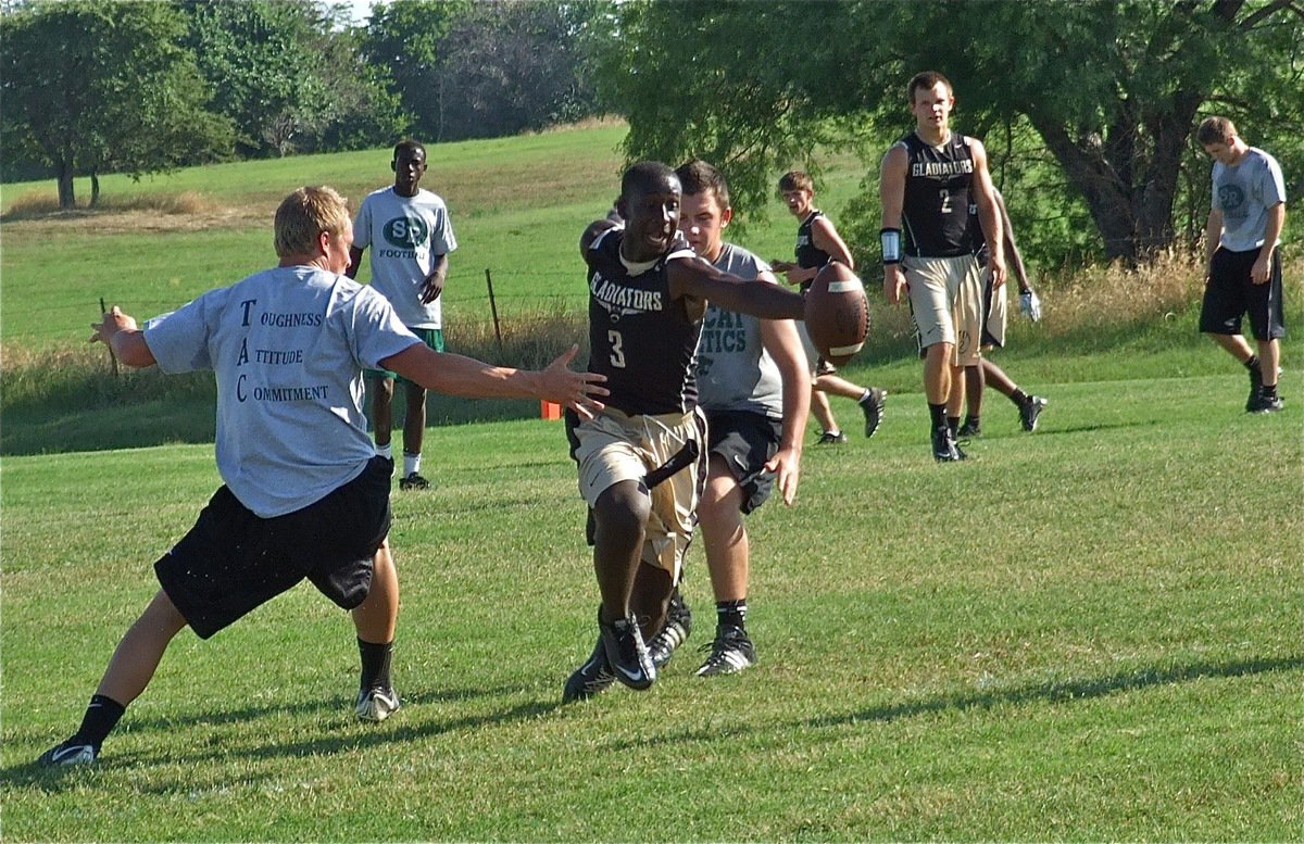 Image: Marvin Cox intercepts, again, and then splits the Wildcats for more return yards before being touched.