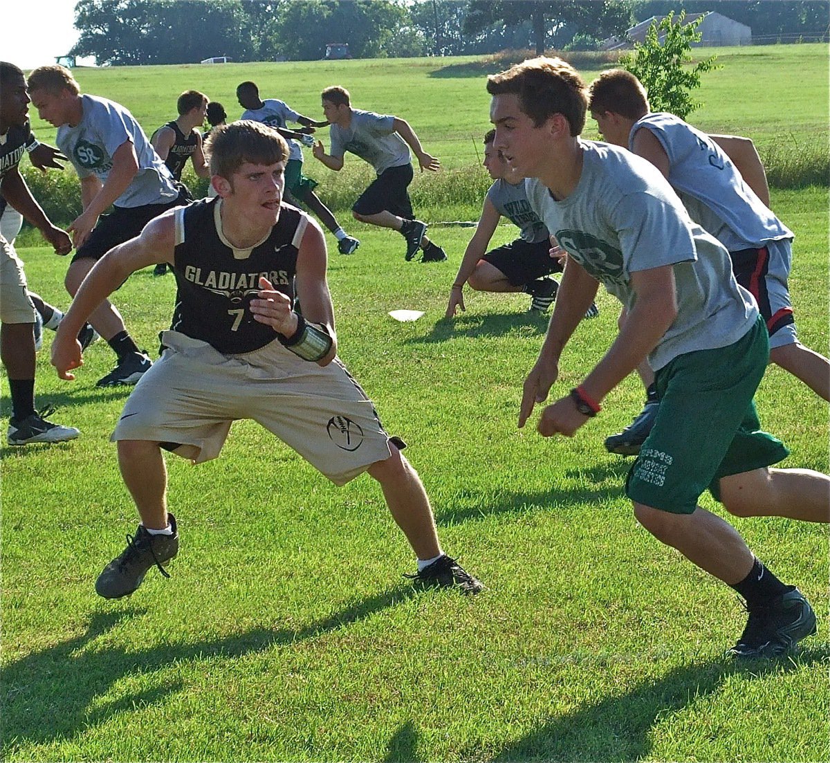 Image: Justin Wood sticks his man like a Gladiator stabbing a Wildcat.