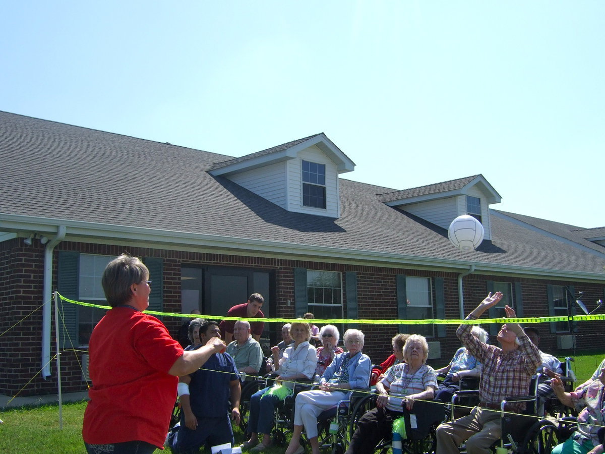 Image: A roaring game of volleyball for Field day.