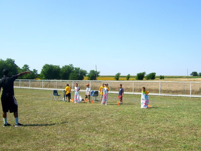 Image: Line up for sack races.