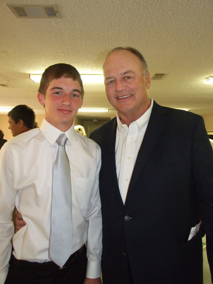 Image: Ross and Mark Stiles take a photo together afterwards.