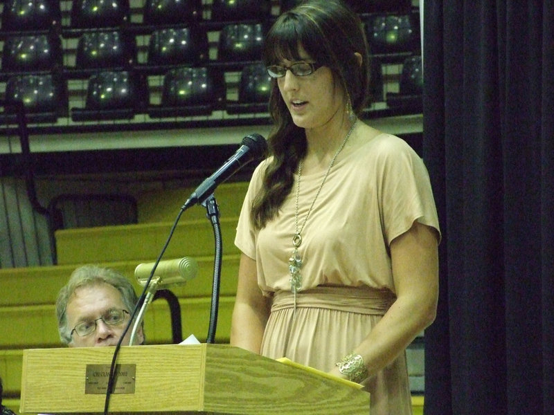 Image: Megann Lewis Harlow, graduate of 2007, spoke to the seniors about taking advantage of their sports experience.