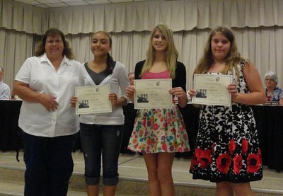 Image: Italy Jr High art students recognized for their achievements in local and state wide art shows.
    (L-R) Mrs. Seidlitz, Vanessa Cantu, Halee Turner, Christy Murray