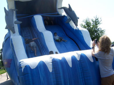 Image: Coming down the slide.