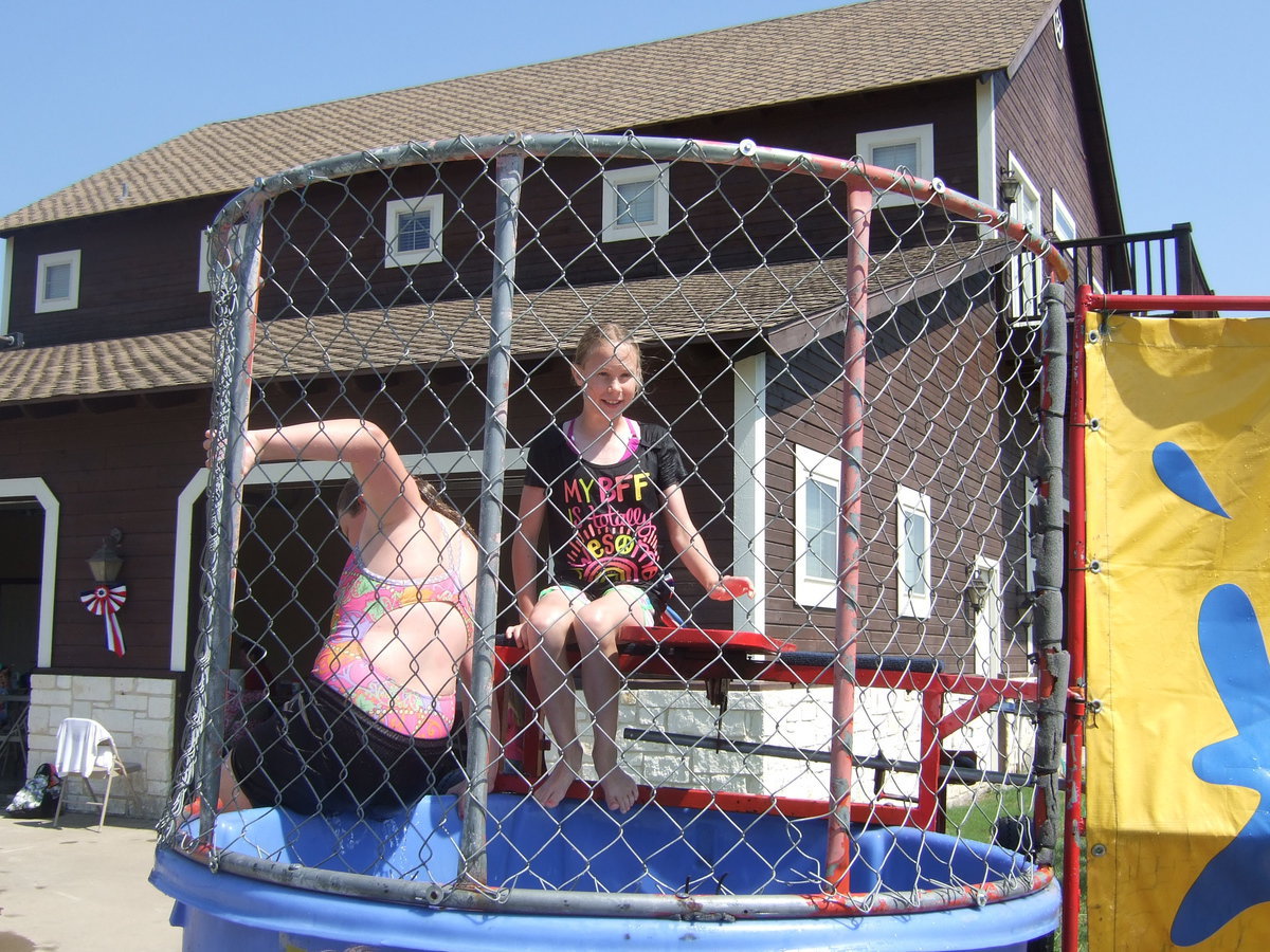 Image: Sitting pretty in the dunking booth.