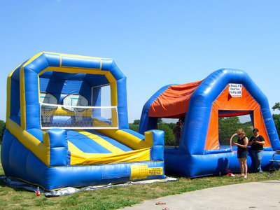 Image: Basketball game and another bounce house.