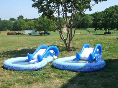 Image: Water slides for the little ones.
