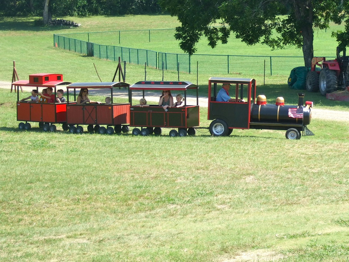 Image: Taking a tour of the grounds on the train.