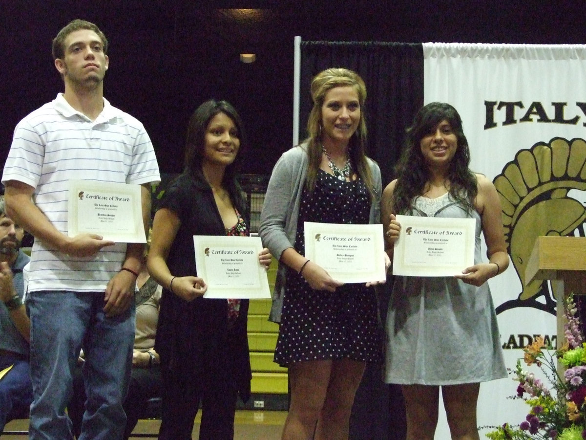 Image: Brandon Souder, Alma Suaste, Bailey Bumpus and Laura Luna received the Lone Star Cyclist Club Scholarship.