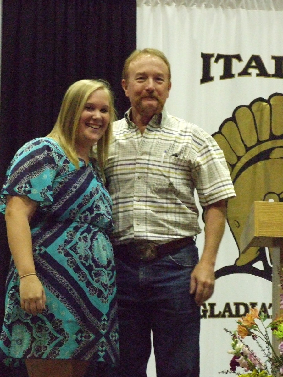 Image: Sonny Dickerson of the local Masonic Lodge presented Drenda Burk the W.R. Gorman Masonic Lodge Scholarship.