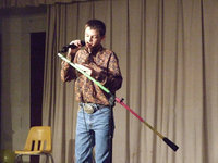 Image: Ty Windham works the crowd as one of the Emcees at IHS Talent Show.