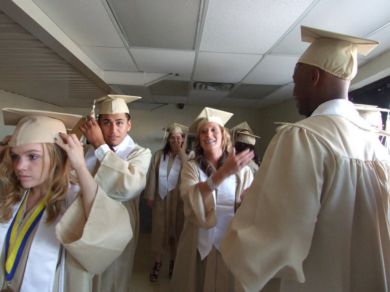 Image: The graduating Class of 2012 line up to walk into the Dome.