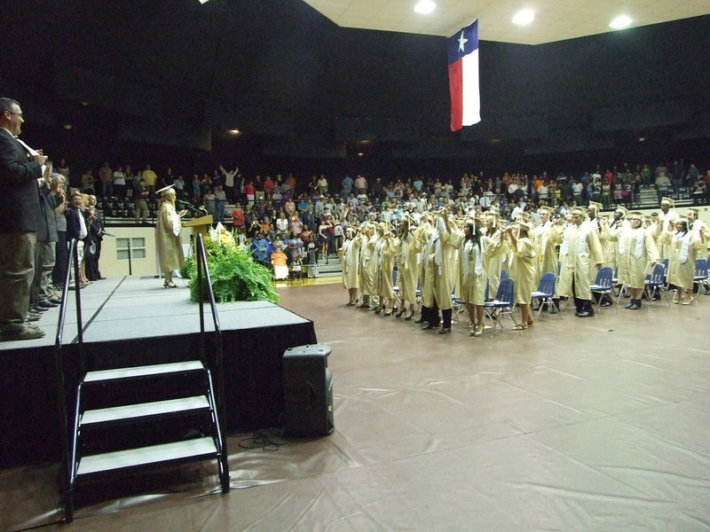 Image: Heather Hilliard leads the class song.