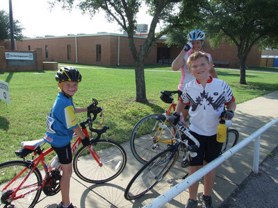 Image: Sam, Zach and Mom Durham are happy riders.