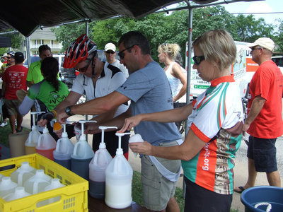 Image: Free snow cones after a long, hot ride.