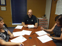 Image: Erica Miller, Lee Joffre and Andi Windham are part of the interview committee for new teachers.