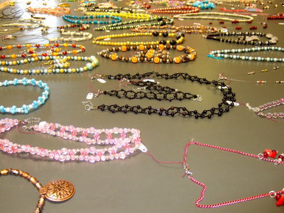 Image: Necklaces galore.