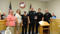 Image: Italy Police Officers recognized Chief Diron Hill Monday night at the city council’s monthly meeting. He has been chief of police for a year.