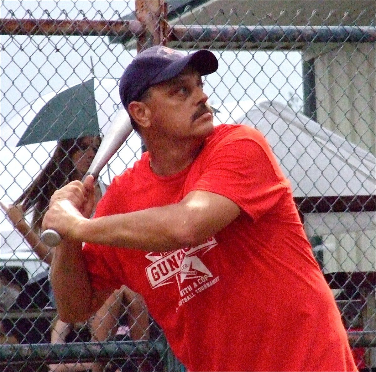 Image: I.F.D.’s Bobby McBride, prepares to hit for the fences.