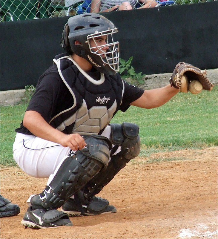 Image: Catcher Tyler Anderson squeezes the ball for a strike call.