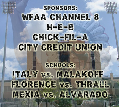 Image: The 2012 Dale Hansen Football Classic Title Sponsors and participating school match-ups.