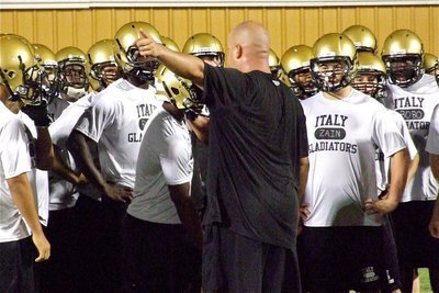 Image: Coach Hollywood releases his Gladiators into battle practice.