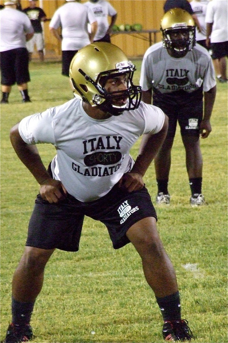 Image: Senior Gladiators Jalarnce Lewis and Marvin Cox are all focus.