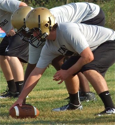 Image: JV Center Kyle Fortenberry is off to a good start in camp.
