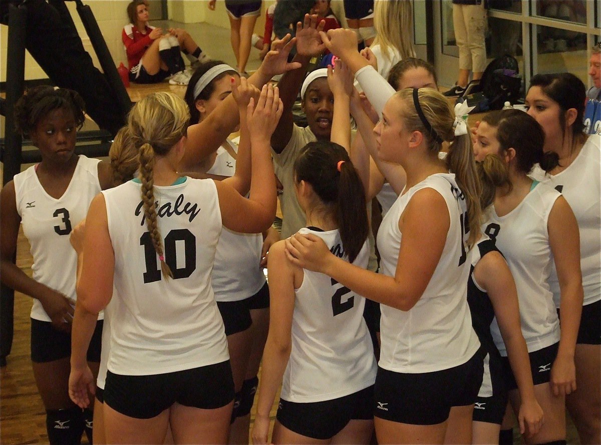 Image: First year head coach Jessika Robinson empowers her Lady Gladiators during the Hubbard Volleyball Tournament.