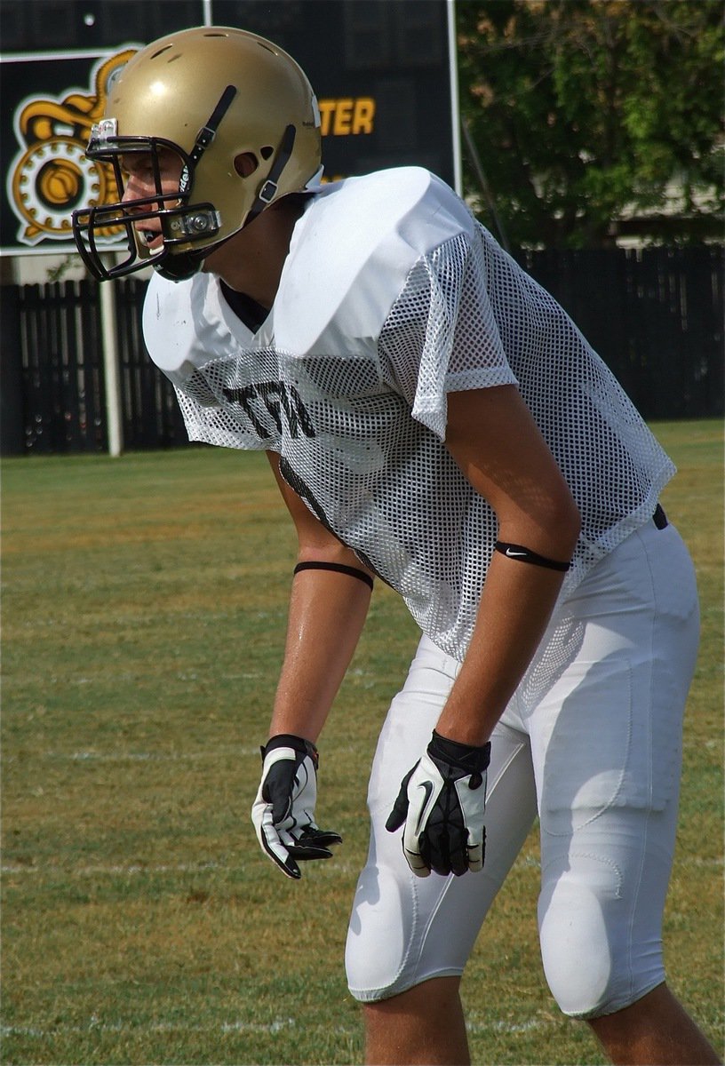 Image: Senior safety Cole Hopkins(9) dares Valley Mills to pass.