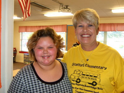 Image: Virginia Stephens (6th grade) with her new teacher Miss Prowell (6th grade teacher).