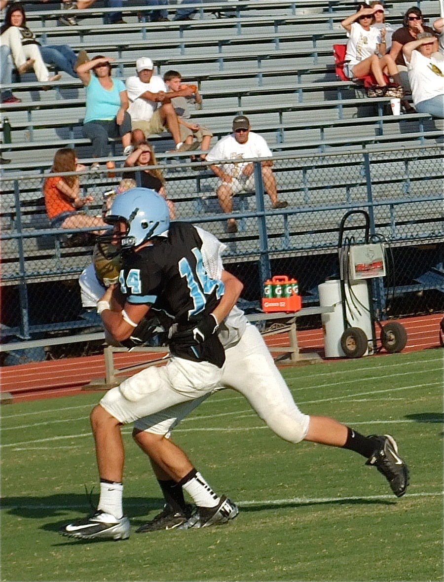 Image: Italy’s Cody Boyd scuffs up that powder blue helmet.