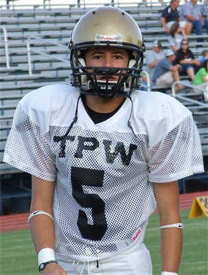 Image: Senior Caden Jacinto(5) is another weapon in Italy’s receiving corp.