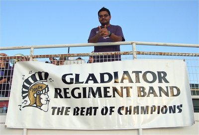 Image: The Gladiator Regiment Marching Band’s band director Jesus Perez give two thumbs off for Italy!!
