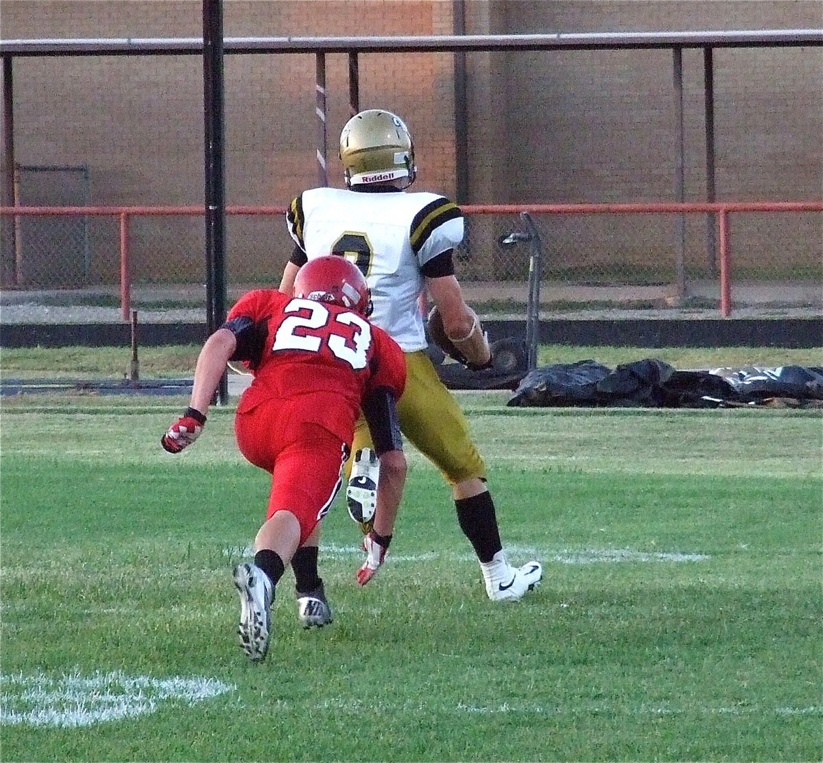 Image: Chase Hamilton(2) finishes off his 54-yard touchdown reception that gave Italy an early 6-0 lead.