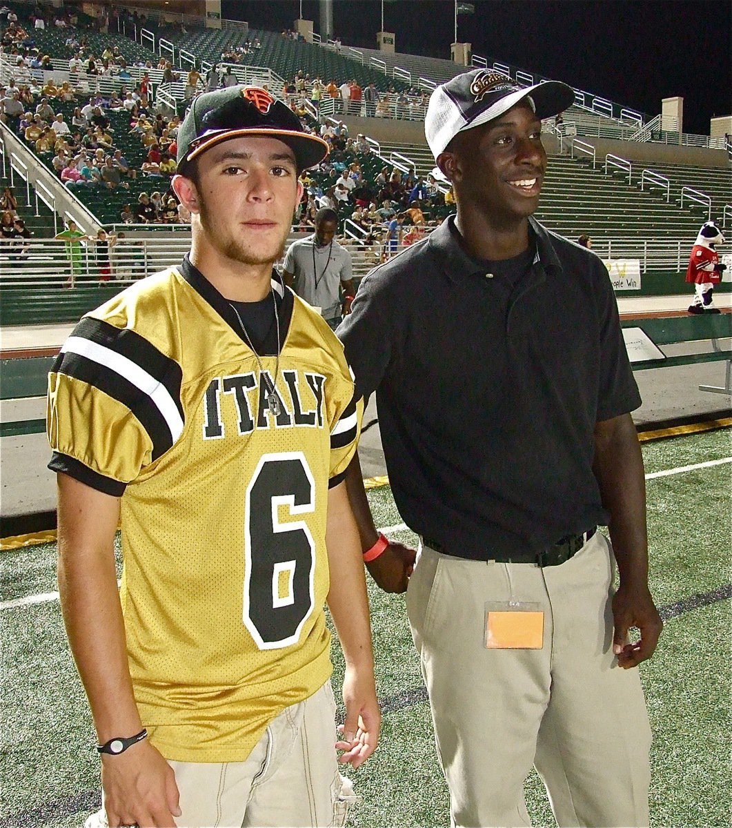 Image: Caden Jacinto(6) and teammate Marvin Cox are proud to be Gladiators!