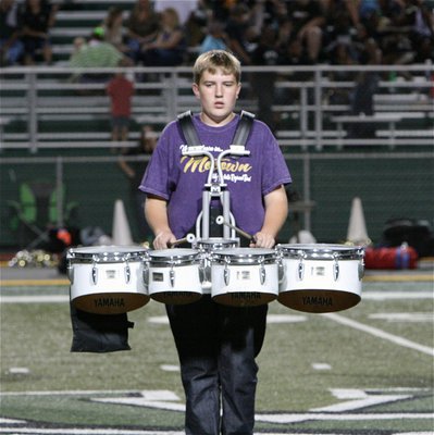Image: Gladiator Regiment Marching Band member Brett Kirton helps keep, “The Beat of Champions,” going strong!