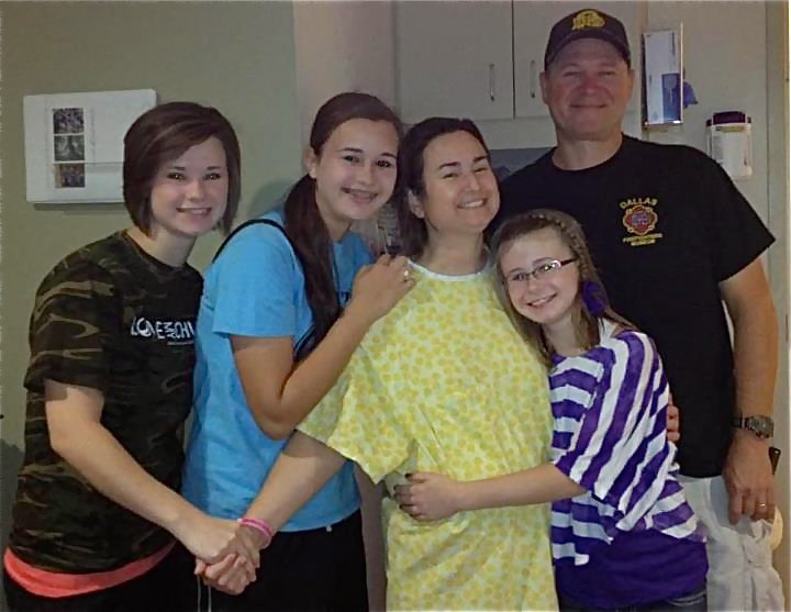 Image: Heart transplant recipient Andrea Hooker of Italy pictured with her husband Jerry Hooker and their wonderful daughters Meagan, Amber and Kimberly. Team Hooker is asking for donations to help with the family’s medical bills and is holding a silent auction during the home game between Italy and Hubbard on Friday, September 21, at Willis Field starting at 7:30 p.m.