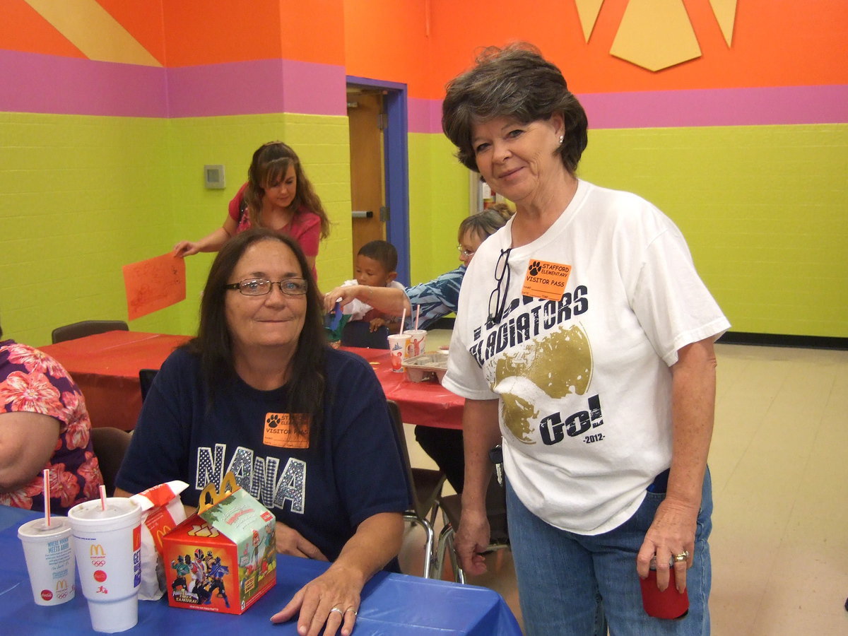 Image: Janet Evans and Kay Chambers both Grandparents brought special goodies for their grandchildren.