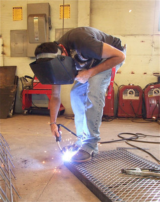 Image: Brandon handles the welds.