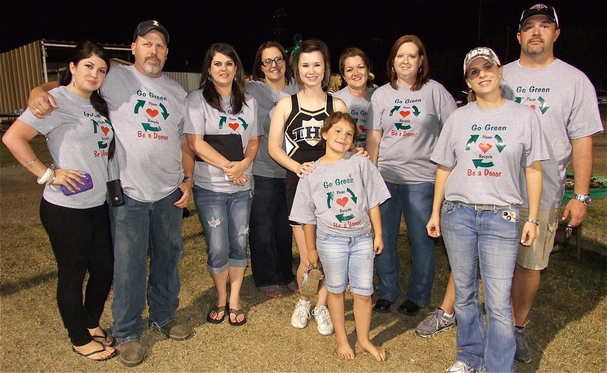 Image: Team Hooker raised over $3,600 on behalf of Andrea Hooker who recently received a heart transplant. Representing her mom at the event was Gladiator cheerleader Meagan Hooker who is pictured with several Team Hooker volunteers. (L-R) Alexis Coots, Shane Long, Tina Long, Haley Brooks Pittmon, Clover Stiles, Michele Richards, Melissa Souder and Mark Souder. (Front) Taylor Souder.