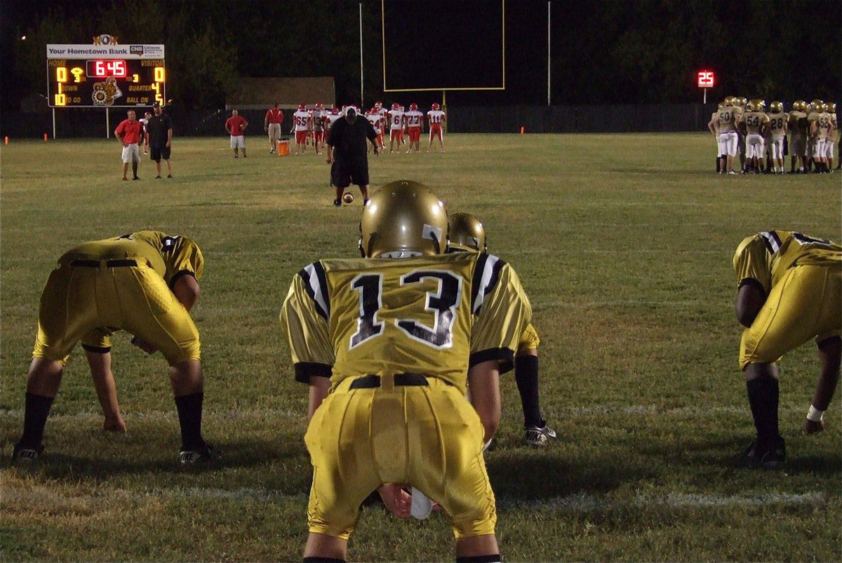 Image: Connor Cam: The view of JV Quarterback Ryan Connor(13) as he and his teammates get ready for the Tigers from Hico.