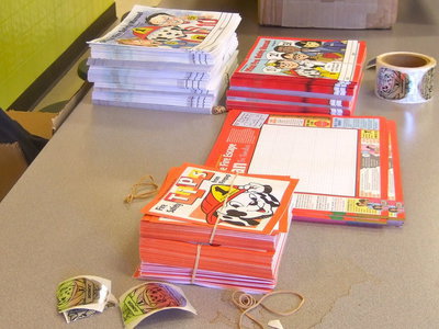 Image: Each of these packets were passed out to the students to learn fire safety tips.