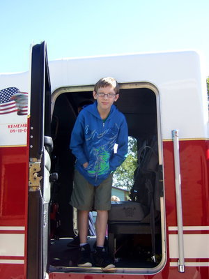 Image: This young man just toured the fire engine.