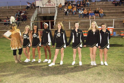 Image: The Gladiator cheerleaders were in full force for Hico. (L-R) Mascot Reagan Adams, Britney Chambers, Ashlyn Jacinto, K’Breona Davis, Taylor Turner, Meagan Hooker, Kelsey Nelson and Morgan Cockerham.