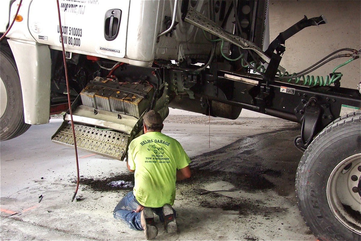 Image: Where the suspect’s vehicle impacted the 18-wheeler, ripping off the gas tank and bending the truck’s frame.